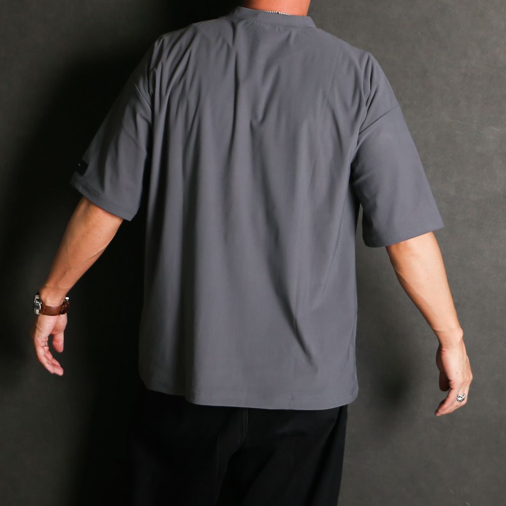 SIDE RC OVER TEE - GREY / オーバーサイズ ナイロンTシャツ / RC39-T-004