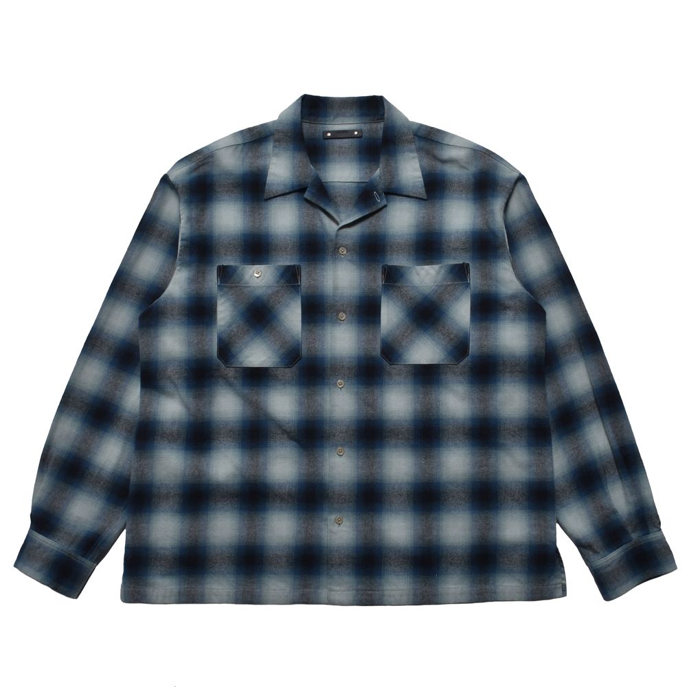 【ラスト1点-サイズ3】 C.Flannel Ombre Open Collar SH - BPT / 2509-5004