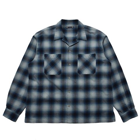 【ラスト1点-サイズ3】 C.Flannel Ombre Open Collar SH - BPT / 2509-5004