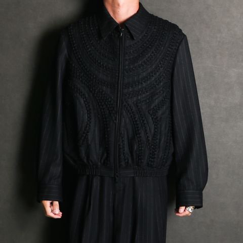 "Jomon Relief" Zip-Up Blouson - Black / ジップアップブルゾン / TA26AW-BL049