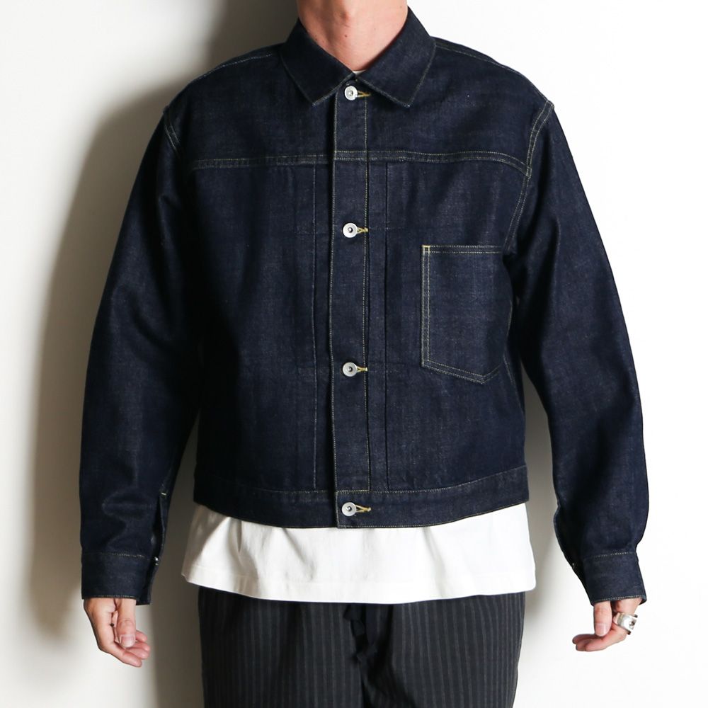 DENIM JACKET - INDIGO O.W / オーガニックコットン 13.5oz セルビッチデニム - TYPE-1 デニムジャケット / M26A10BL01C