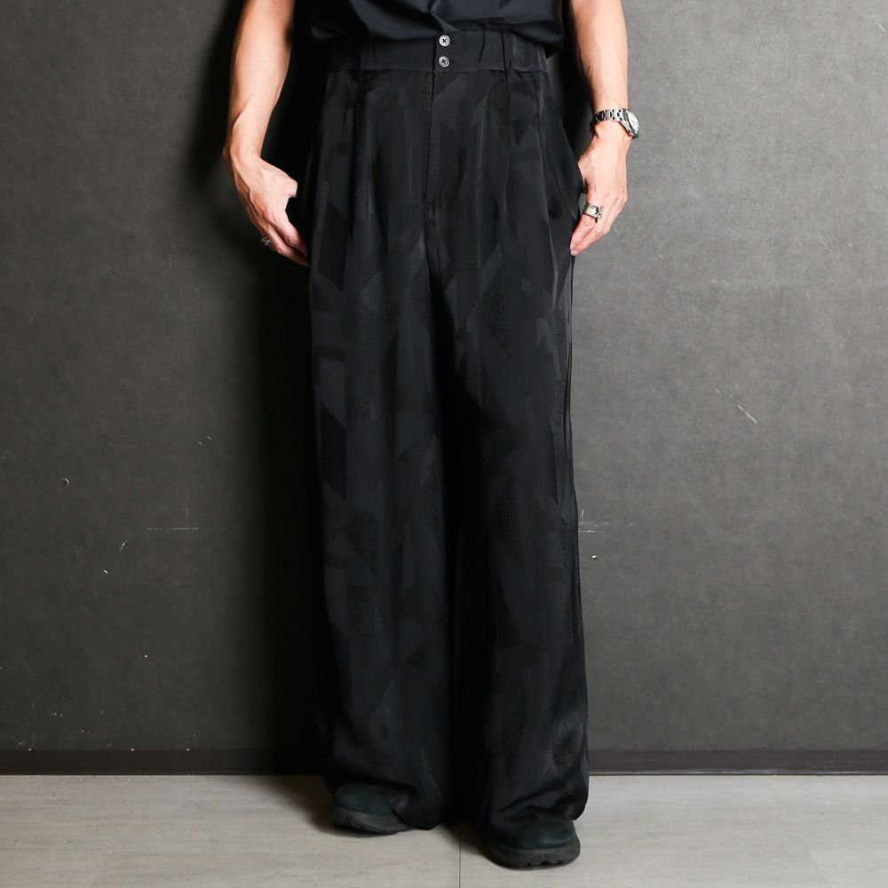 "GEOMETRIC JACQURD" RAYON CUPRA TROUSERS / トラウザー / TA24SS-PT102