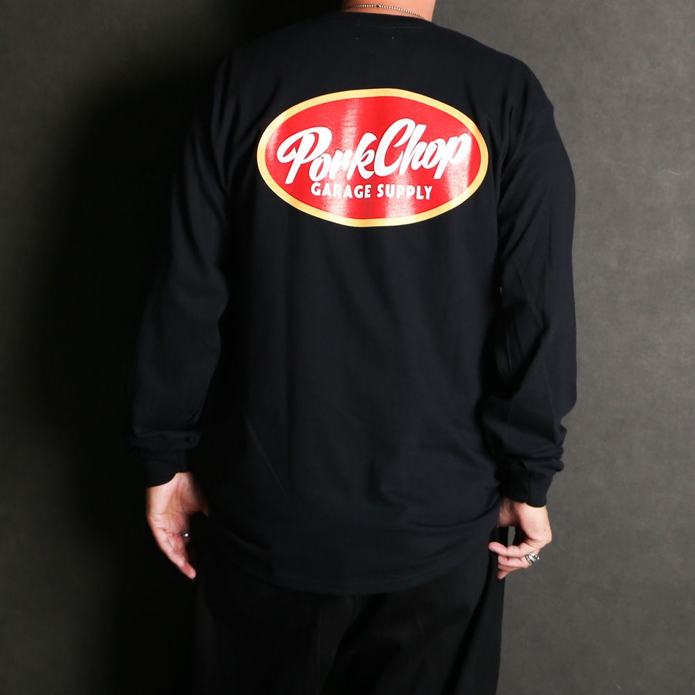 NC OVAL SCRIPT L/S TEE - BLACK / ロングスリーブTシャツ