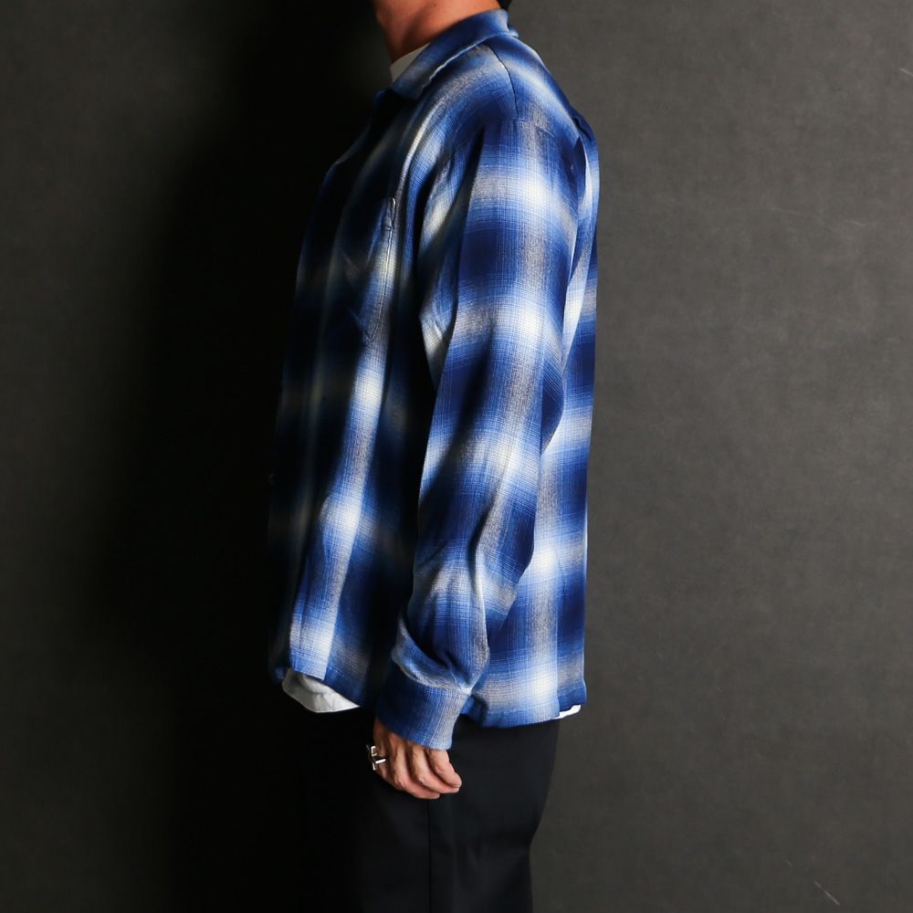 R.Flannel Ombre Open Collar SH - BPT / 2604-5002