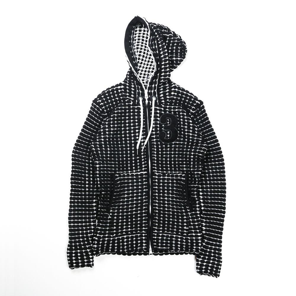 BIG WAFFLE "3" KNIT HOODIE / ビッグワッフル ジップパーカー / USO-21029