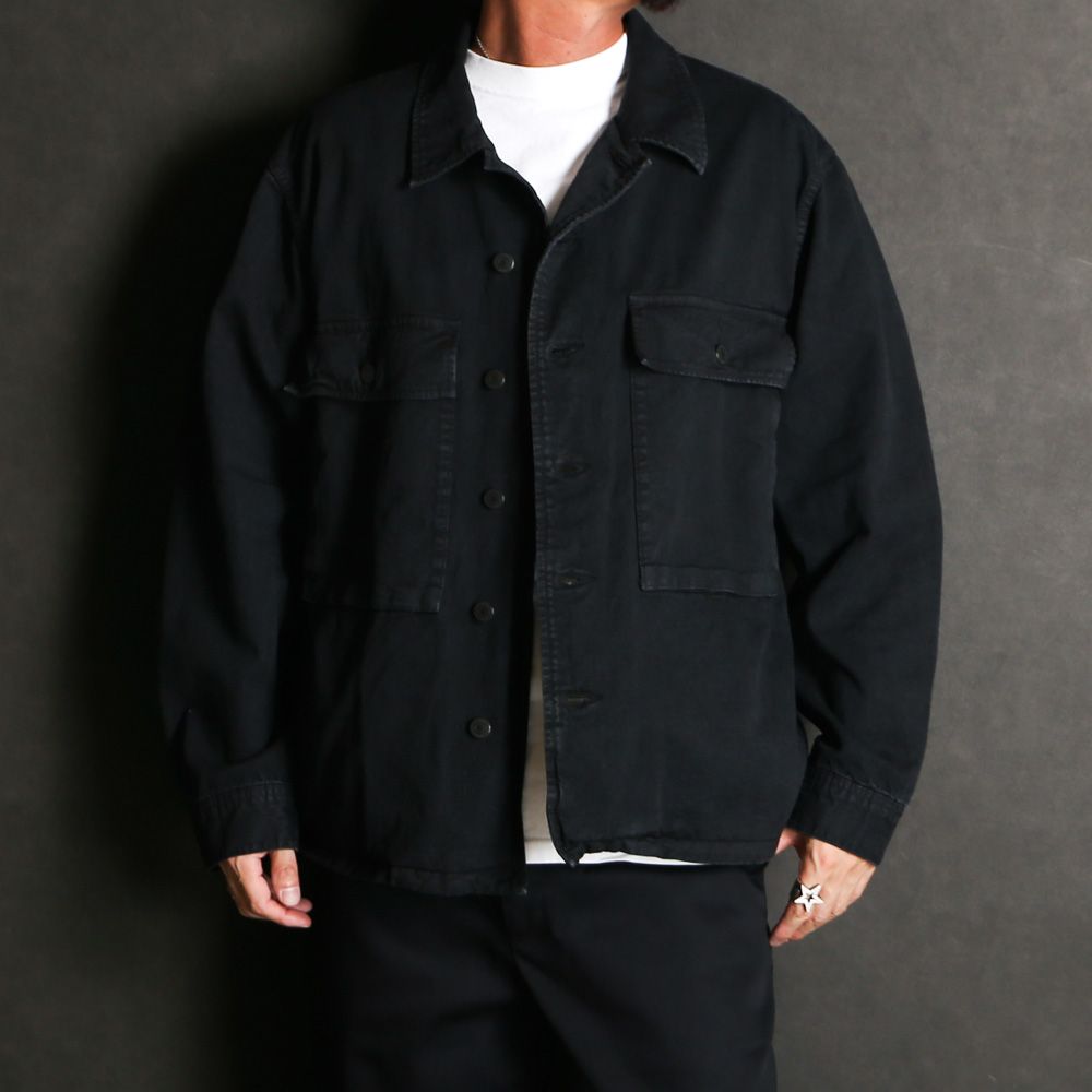 Cotton Linen Light Chino Shirt JKT - BLK / 2604-8003