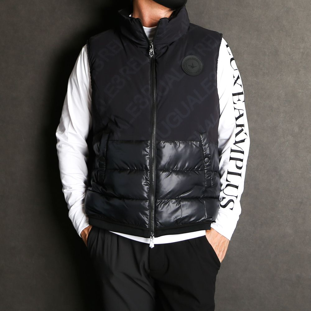 DIAGONAL LOGO VEST / 総柄ロゴパデッドベスト / USO-22073