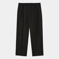 Double Pleated Easy Trousers - Black / オーガニックGIZA60/3サバイバルクロス® - ダブルプリーテッドイージートラウザーズ / A26C03PT02C