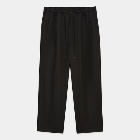 Double Pleated Easy Trousers - Black / オーガニックGIZA60/3サバイバルクロス® - ダブルプリーテッドイージートラウザーズ / A26C03PT02C