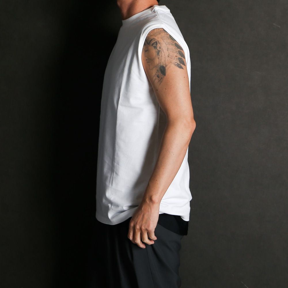 SLEEVELESS TEE - WHITE / オーガニックコットン40/2天竺 - スリーブレスTEE / M26A13CS03A