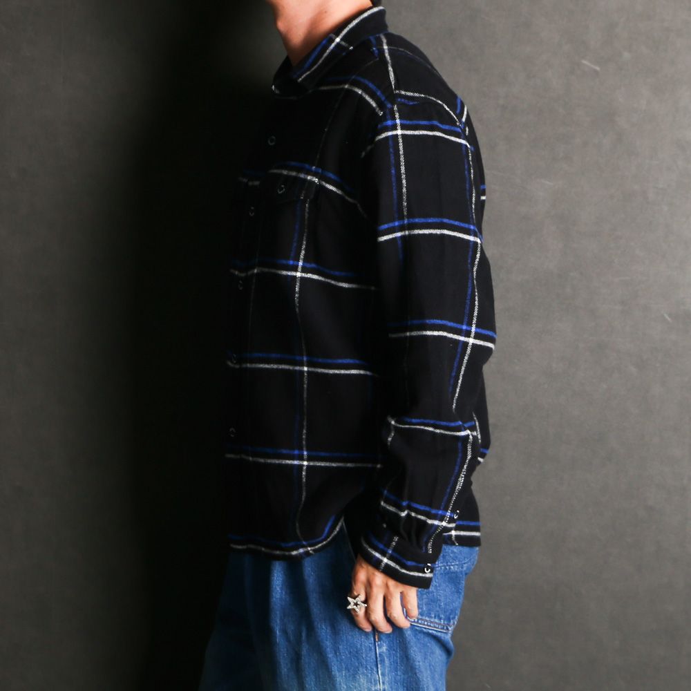 COTTON FLANNEL CHECK SHIRT - BLUE / チェックシャツ / 25'RS-0907