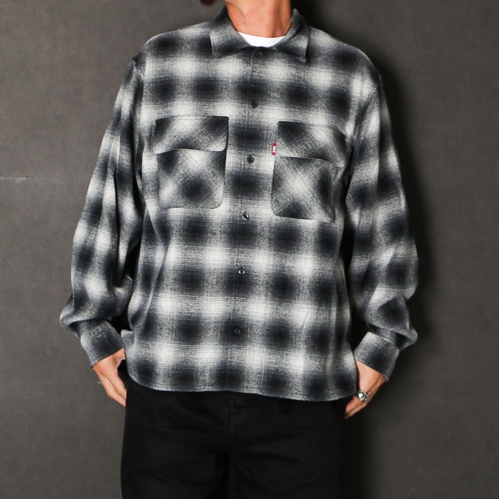 Wool Ombre Check L/S Shirt (26aw) - BLK / チェックシャツ / HS-100626