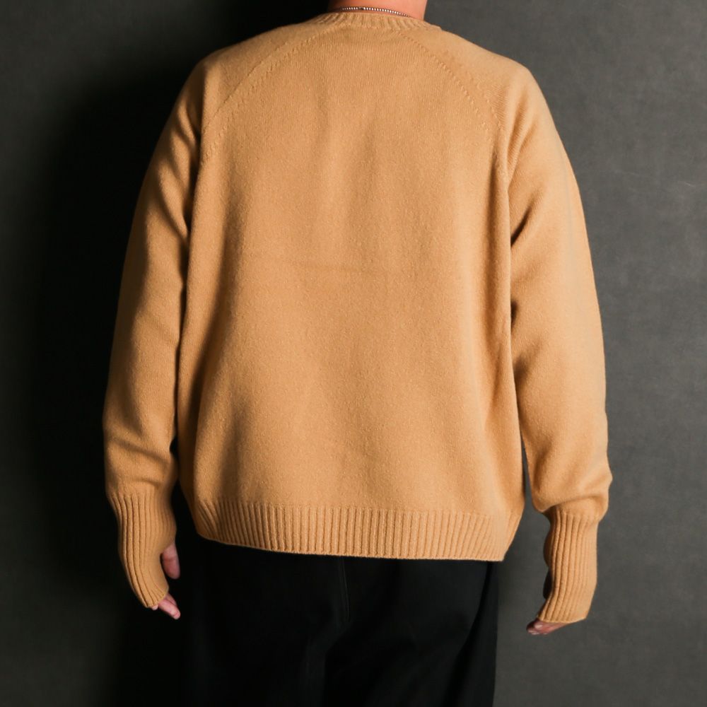 Seamless knit sweater - Wool & cashmere & silk / シームレス クルーネックセーター - ウール & カシミヤ & シルク / SN-592G