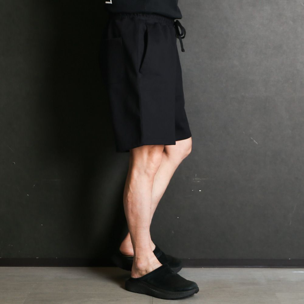 GYM SHORTS - BLACK / オーガニックコットンヘビー吊裏毛 - ジムショーツ / A26A09PT02B