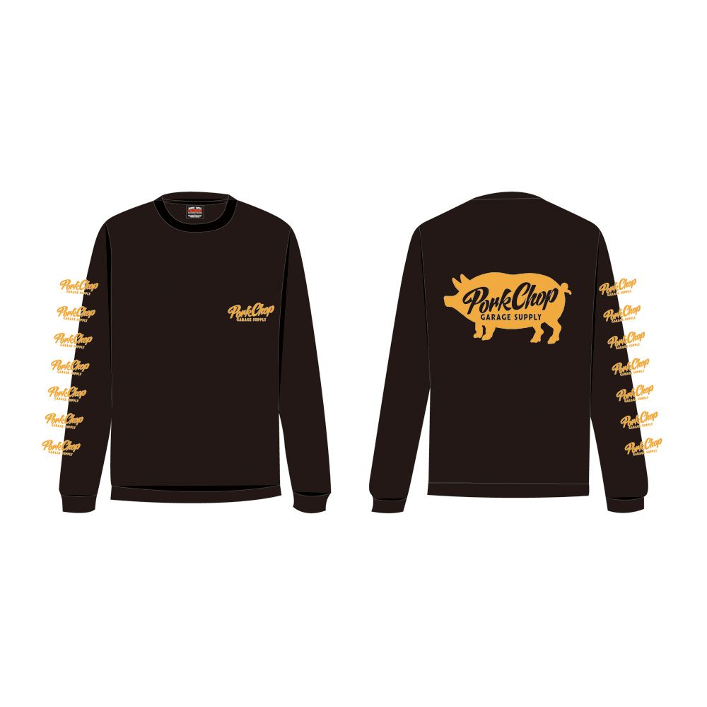 SCRIPT PORK L/S TEE - BLACK / ロングスリーブTシャツ