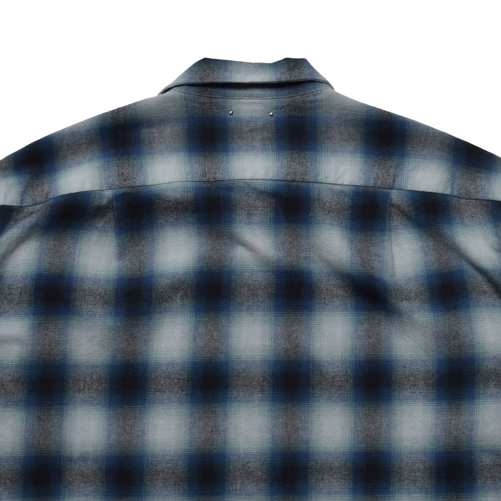 【ラスト1点-サイズ3】 C.Flannel Ombre Open Collar SH - BPT / 2509-5004