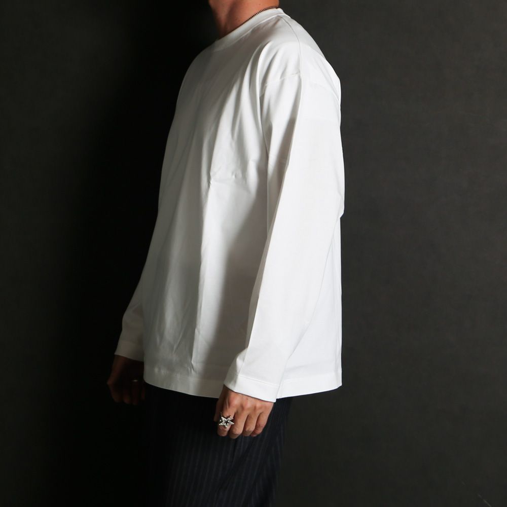 【ラスト1点-サイズ2】 COMFORT FIT Tee L/S - WHITE / オーガニックGIZA 80/3 天竺 サバイバルクロス® - コンフォートフィットTee L/S / A26A19CS01C