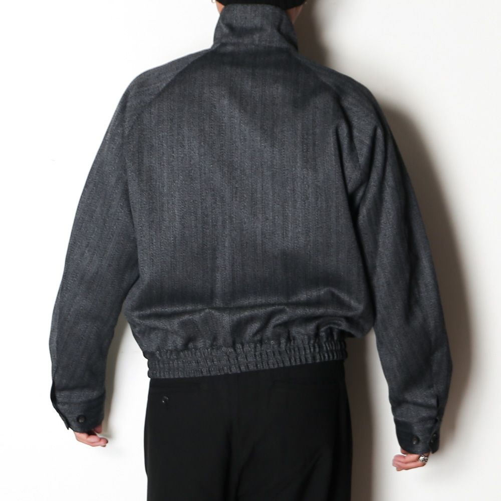 Dog Ear Jacket - Gray / オーガニックウール撚り杢へリンボン - ドッグイヤージャケット / M26C20BL01C