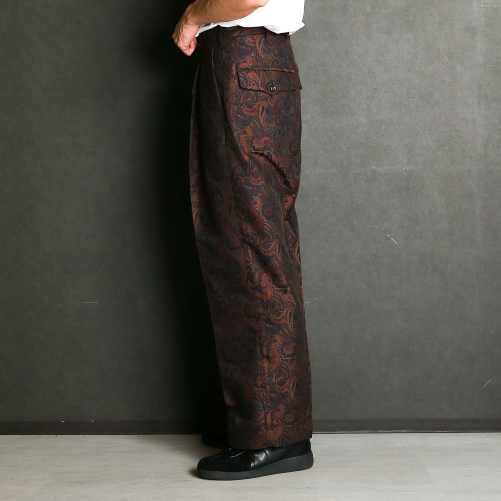 superNova. - 1 tuck wide trouser - Paisley jacquard / 1タック 