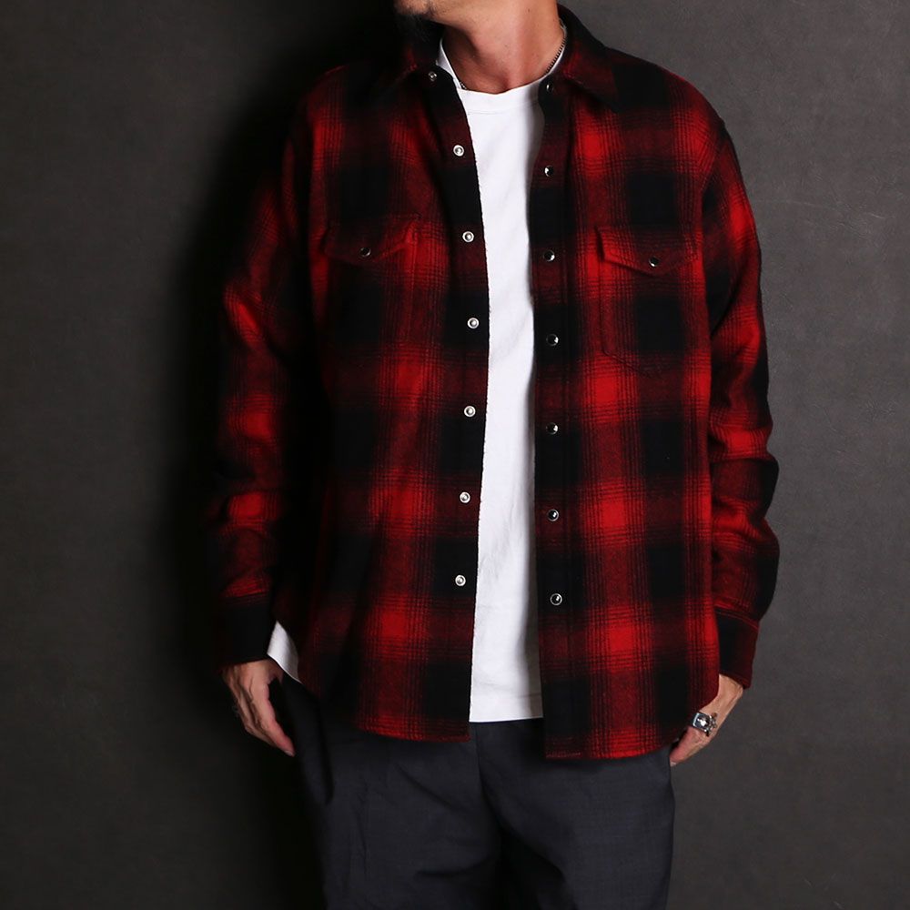 MINEDENIM - Ombre Check Flannel RF Western SH / 2310-5001