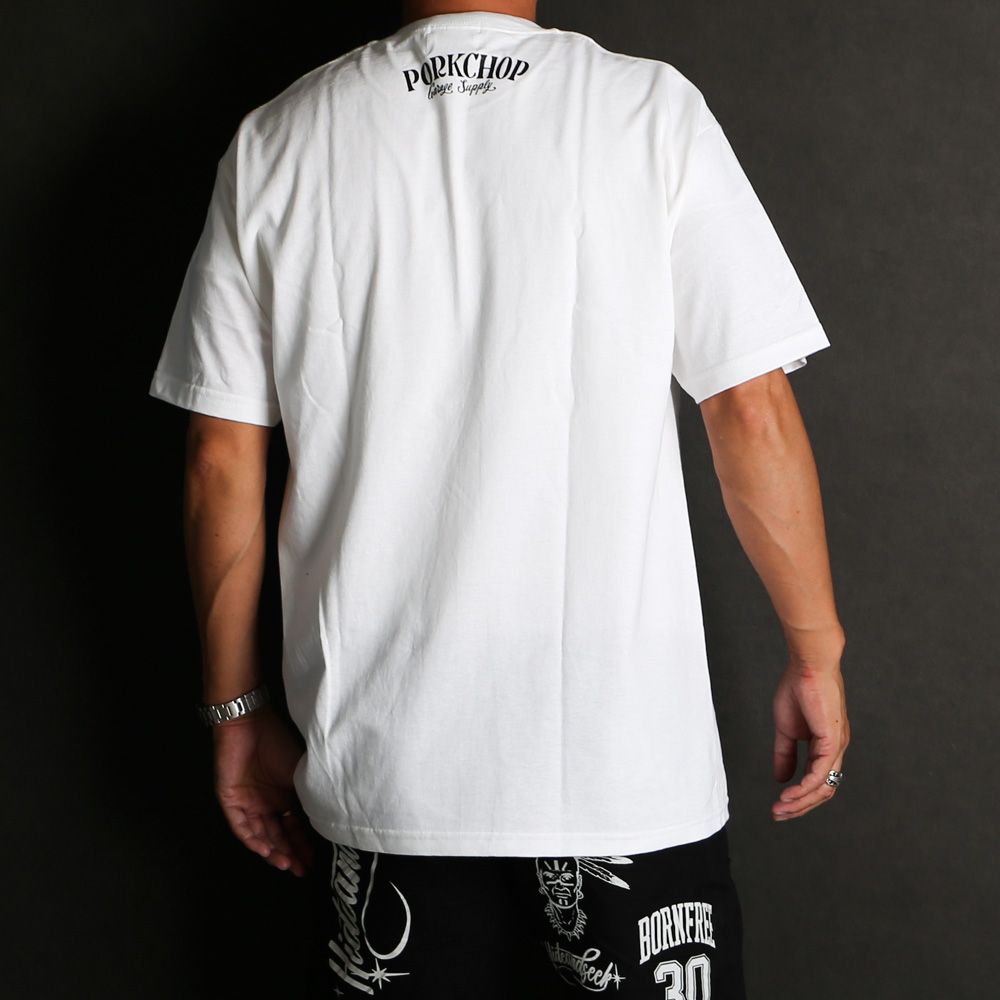 PORKCHOP ホワイト Tシャツ L PORKCHOP GARAGE SUPPLY - PORK BACK TEE (WHITE) / ポーク