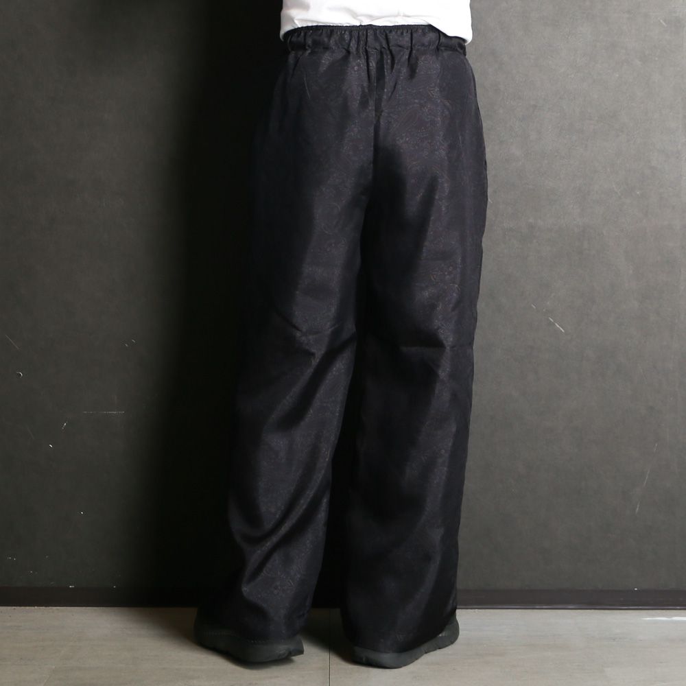 WIDE LEG EASY SILK PANTS - PAISLEY / 8匁シルク羽二重 - ワイドレッグ イージーシルクパンツ / M26A21PT01C