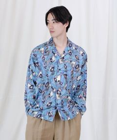 FLOATING L/S SH / グラフィック オープンカラーシャツ / 379106