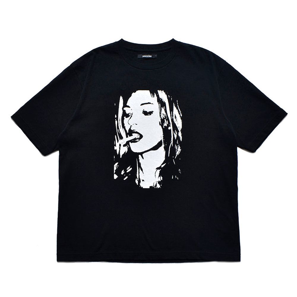 MINEDENIM - Monochrome Two tone Face Crewneck T-SH - BLK