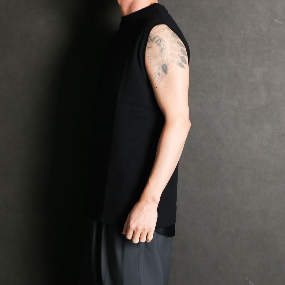 SLEEVELESS TEE - BLACK / オーガニックコットン40/2天竺 - スリーブレスTEE / M26A13CS03A