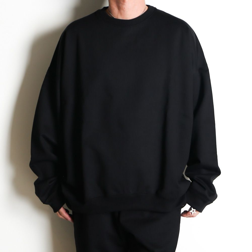 HUGE SWEAT - BLACK / オーガニックコットンヘビー吊裏毛 - ヒュージスウェット / A26A09CS01C