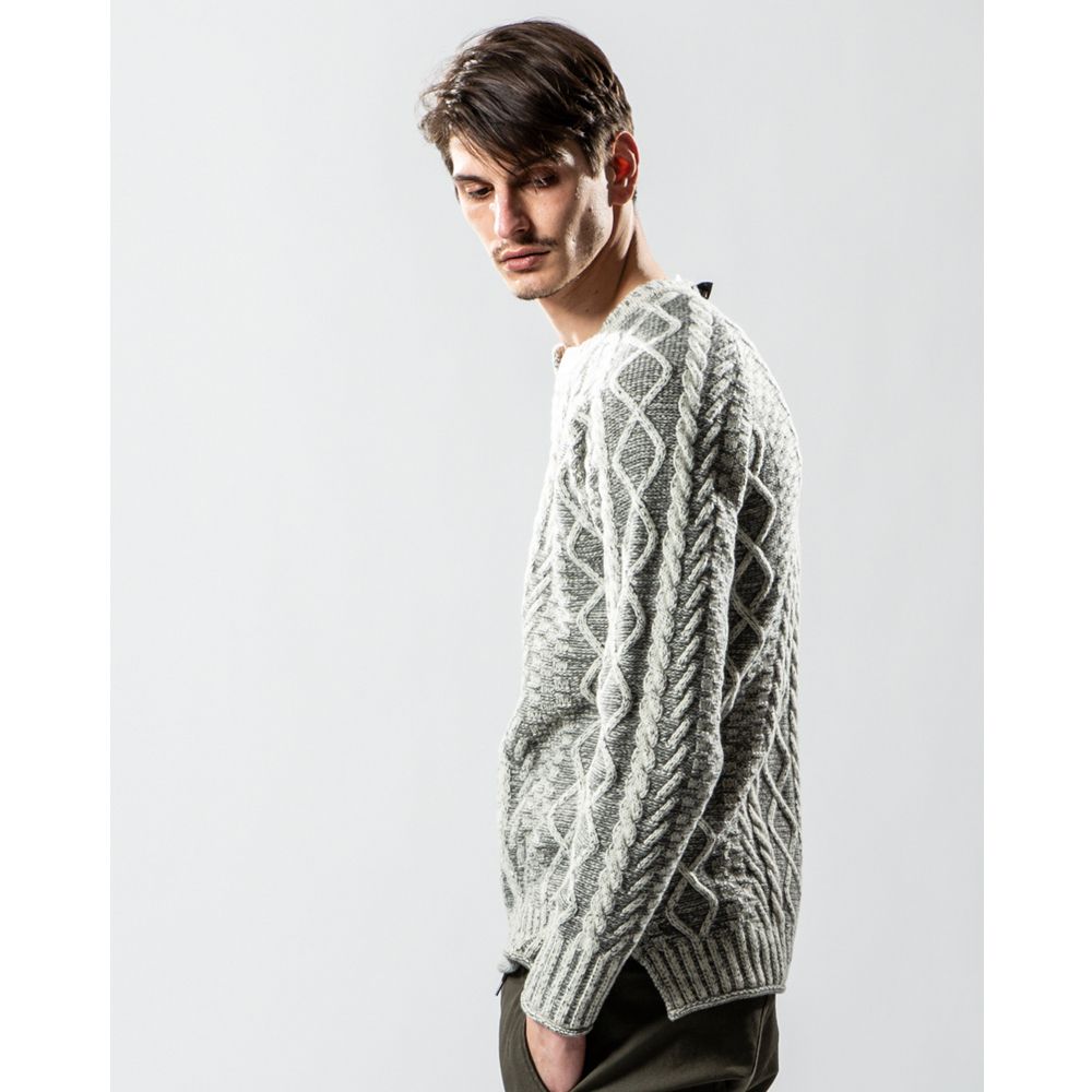 wjk - key-neck cable knit / キーネック ケーブルニット / 6859 kw44s