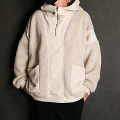 BOA×SWEAT HOODIE / ボア×スウェット ハーフジップパーカー / 179203