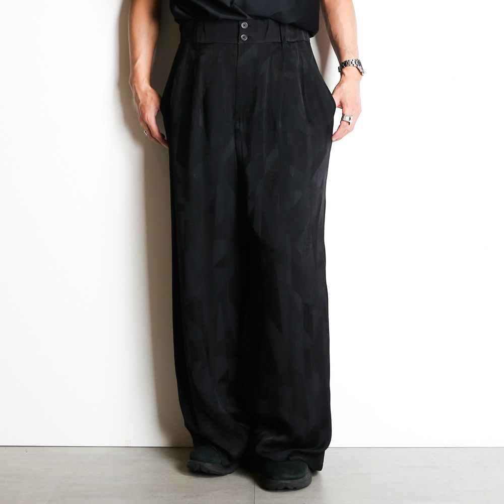 "GEOMETRIC JACQURD" RAYON CUPRA TROUSERS / トラウザー / TA24SS-PT102