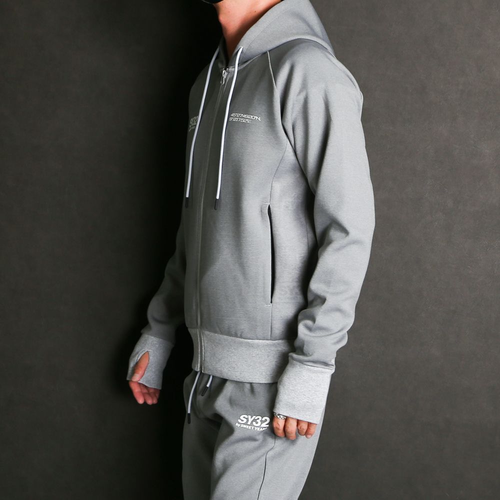 【ラスト1点-サイズS】 DOUBLE KNIT EMBOSS LOGO ZIP HOODIE / ジップアップ フーディー / 12561