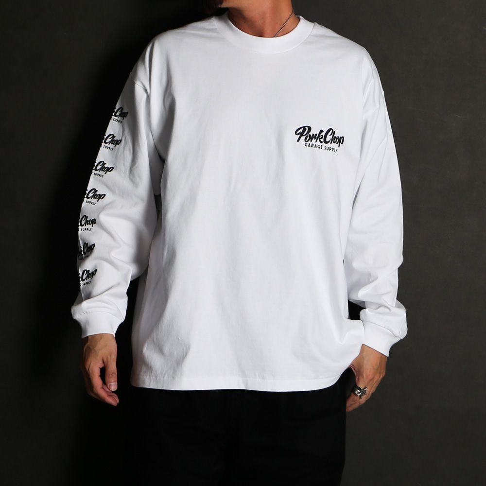 SCRIPT PORK L/S TEE - WHITE / ロングスリーブTシャツ