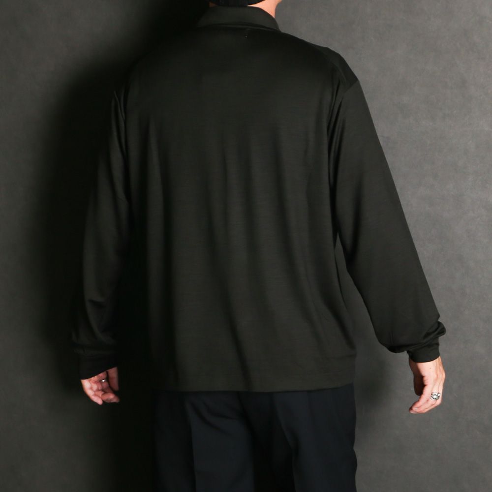 Shirt Cardigan - Dark Olive / スーパー100sウォッシャブルウール天竺 - シャツカーディガン / M26C15CS01C