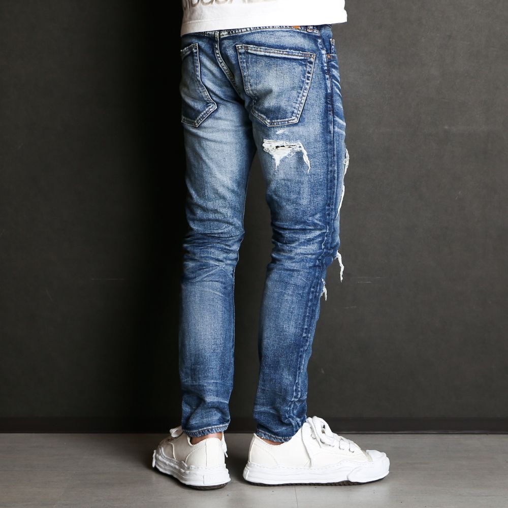 TMT - STRETCH DENIM 5P CROPPED TAPERED (DAMAGE REPAIR) / 5ポケット