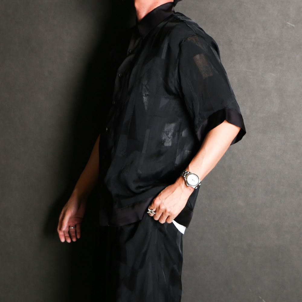 "GEOMETRIC JACQURD" RAYON CUPRA SHIRT / 半袖シャツ / TA24SS-SH059