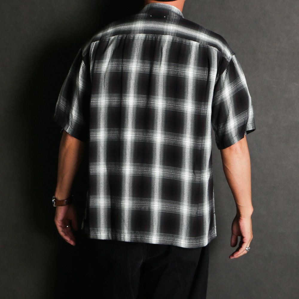 Rayon Dobby Plaid S.S Open Collar SH - BLT / 2604-5004