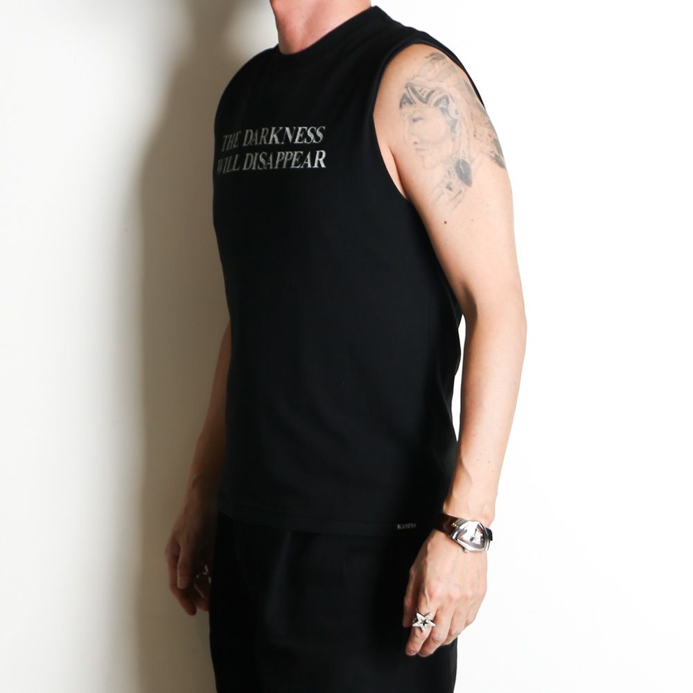 Typography Short N/S Tee T/C - BLACK / ノースリーブ Tシャツ / G16TS094