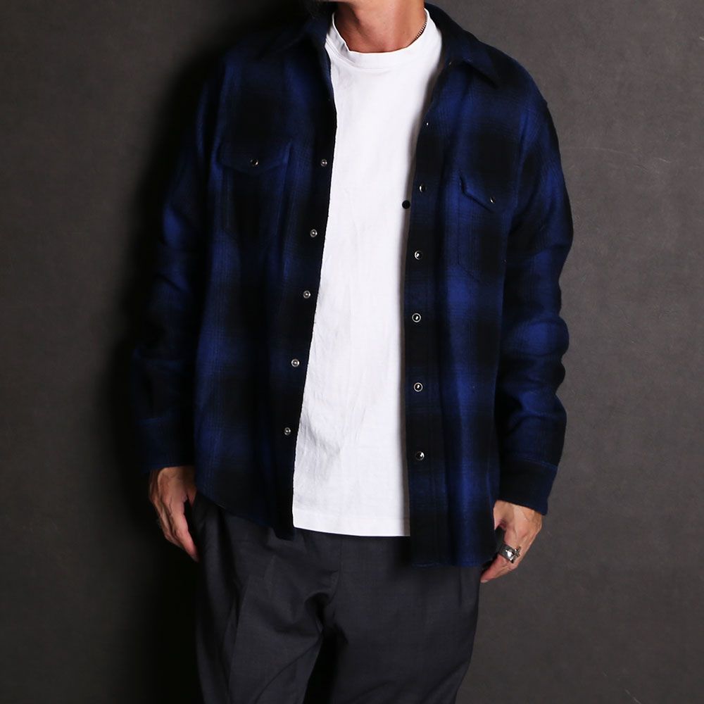 Ombre Check Flannel RF Western SH / 2310-5001