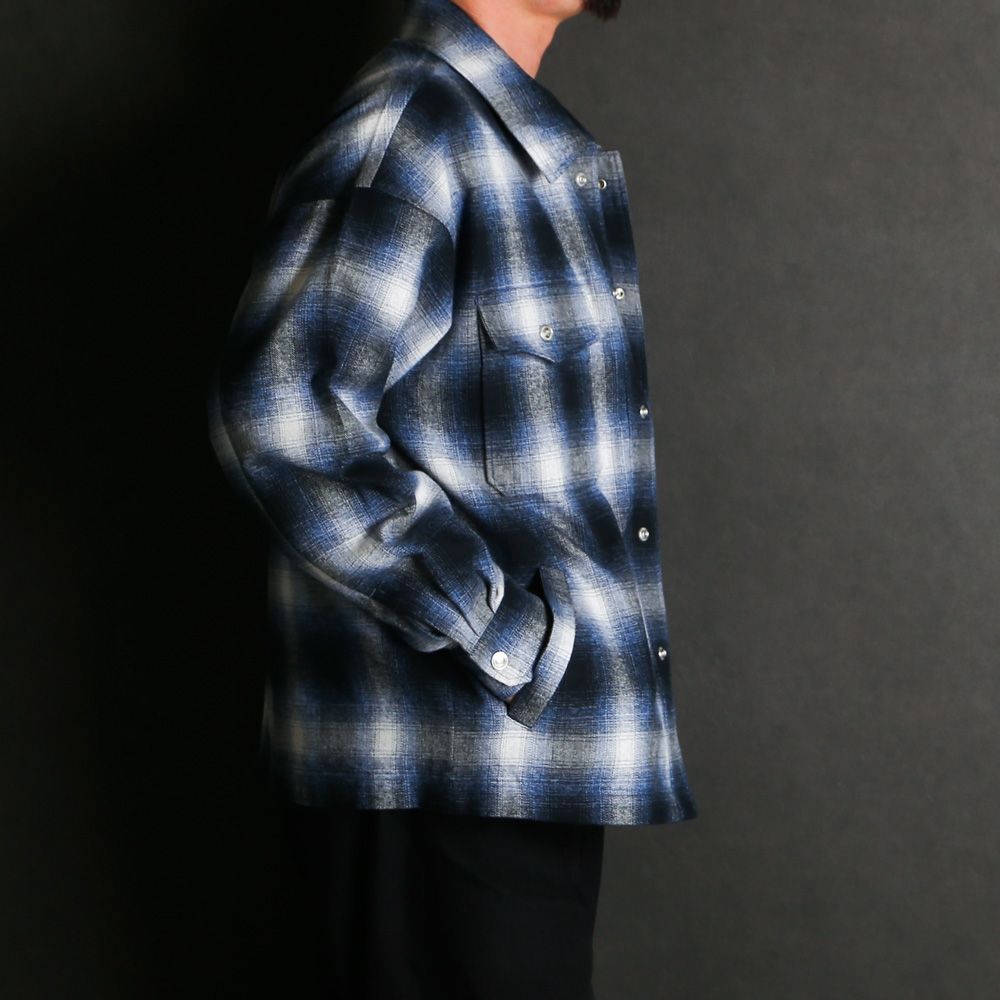 flannel check JK - BLUE / フランネルチェック CPOジャケット / RC38-JK-007