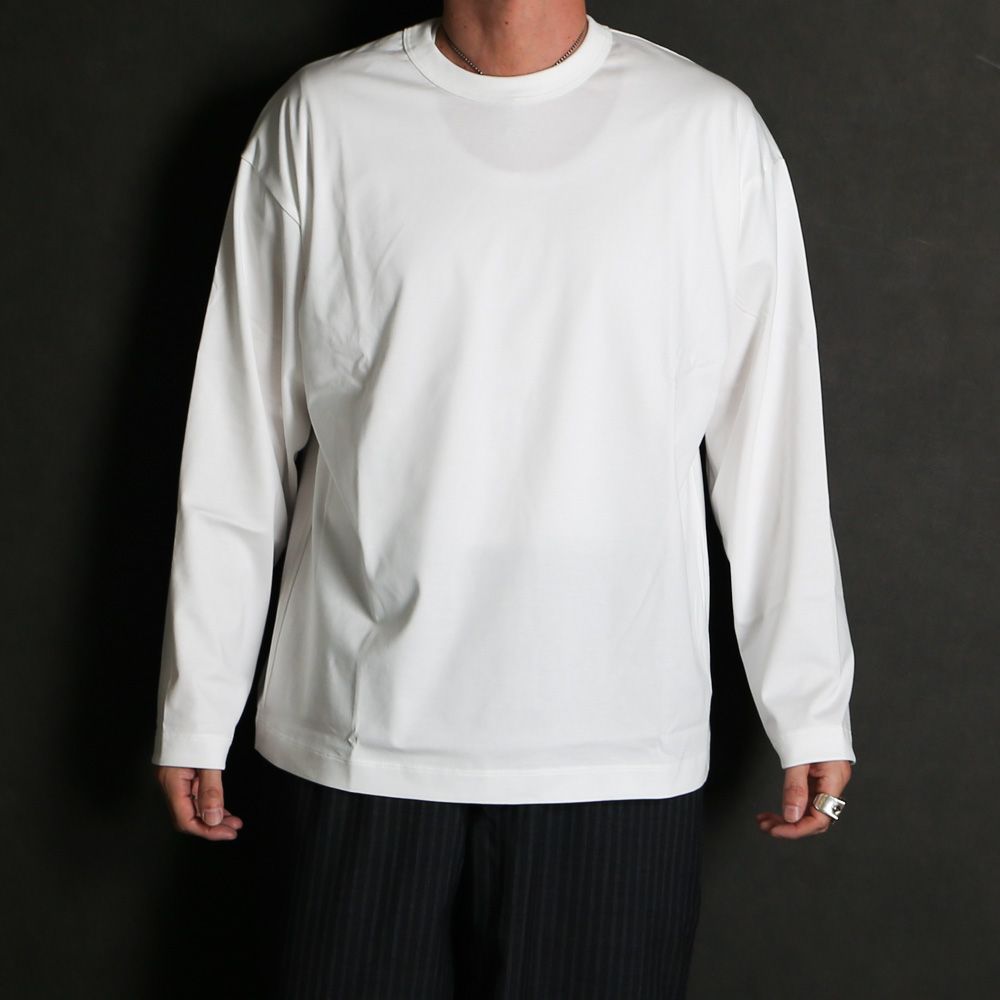 【ラスト1点-サイズ2】 COMFORT FIT Tee L/S - WHITE / オーガニックGIZA 80/3 天竺 サバイバルクロス® - コンフォートフィットTee L/S / A26A19CS01C