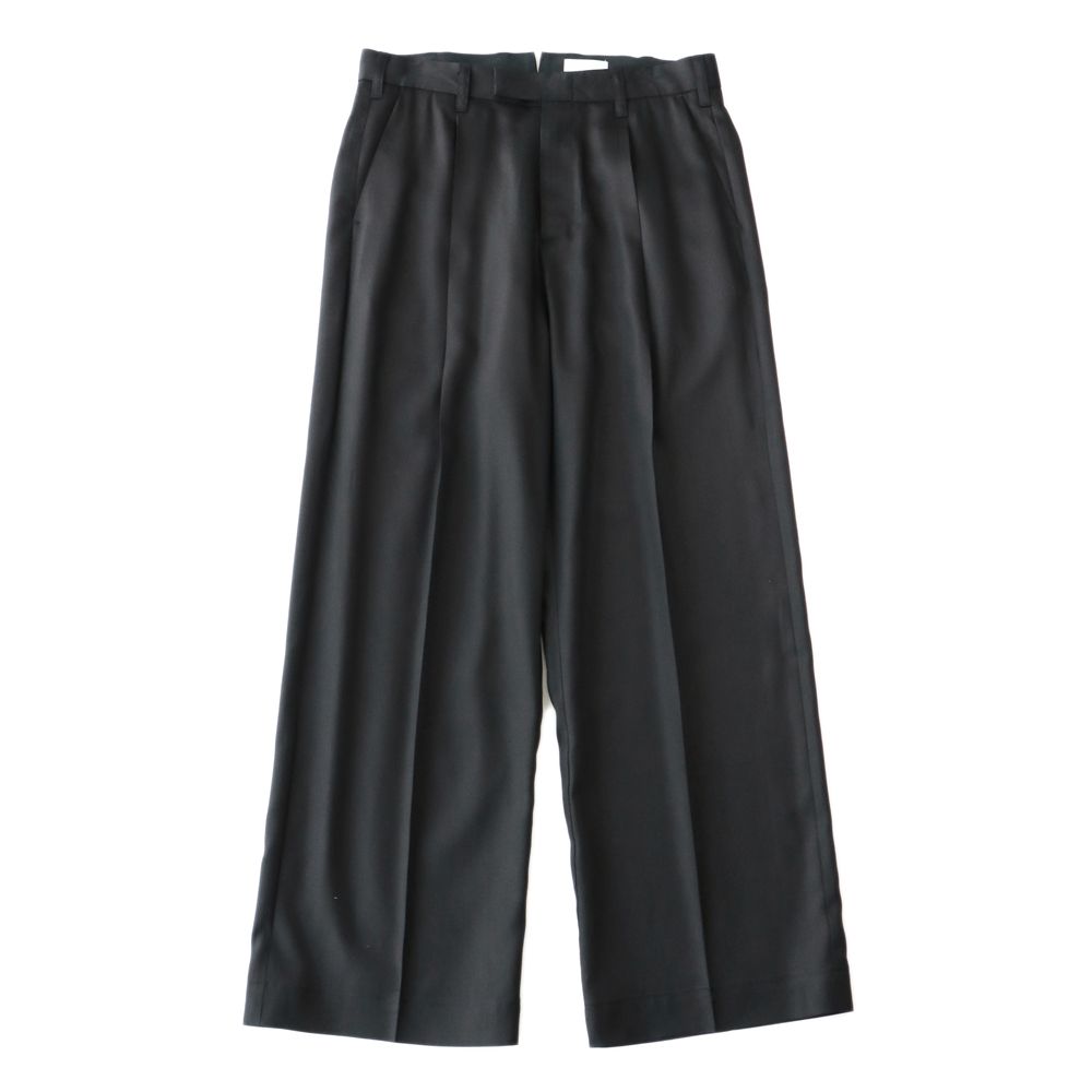 1 tuck wide trouser - Rayon poly gabardine / 1タックワイドトラウザー ギャバジン / SN-413A