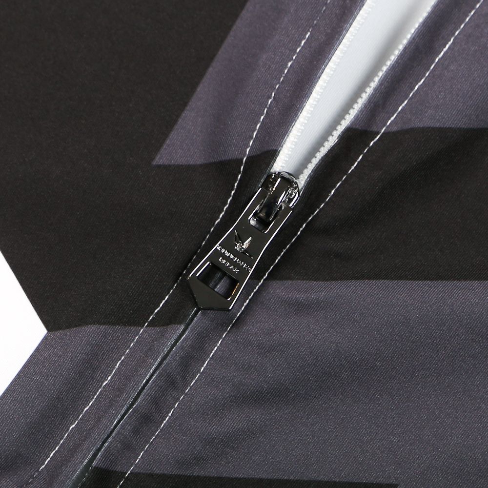 GEOMETRIC RASH GUARD ZIP HOODIE / 幾何学柄 ロゴ ラッシュガード ジップアップパーカー / USO-22046