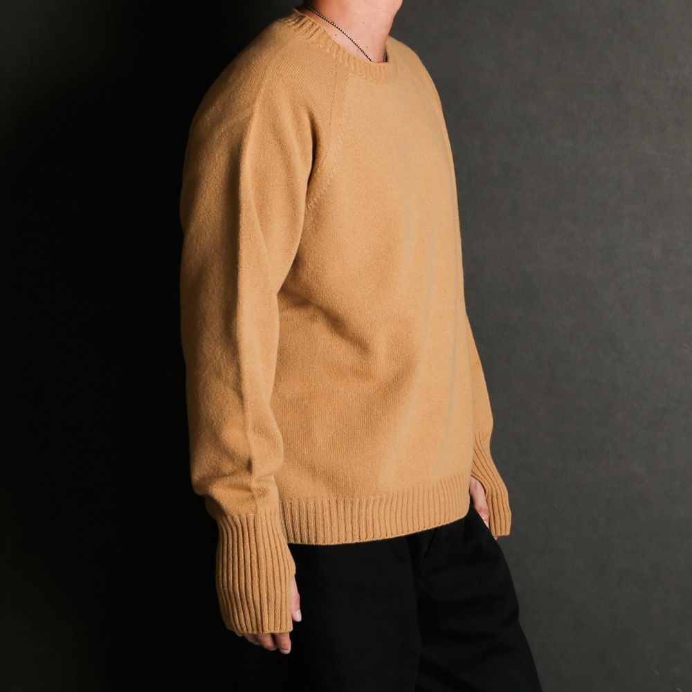 Seamless knit sweater - Wool & cashmere & silk / シームレス クルーネックセーター - ウール & カシミヤ & シルク / SN-592G