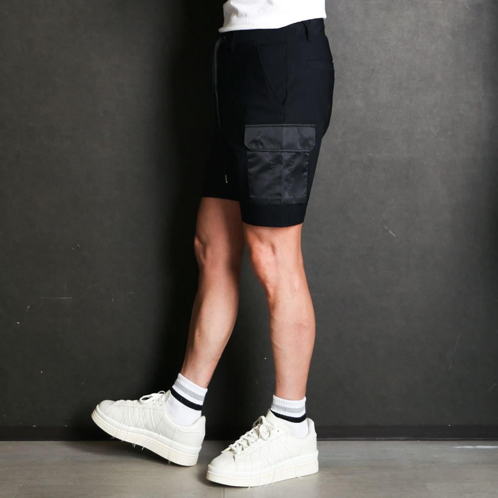 DARRELL CARGO SHORTS - BLACK / カーゴ ショートパンツ / RC40-HP-005