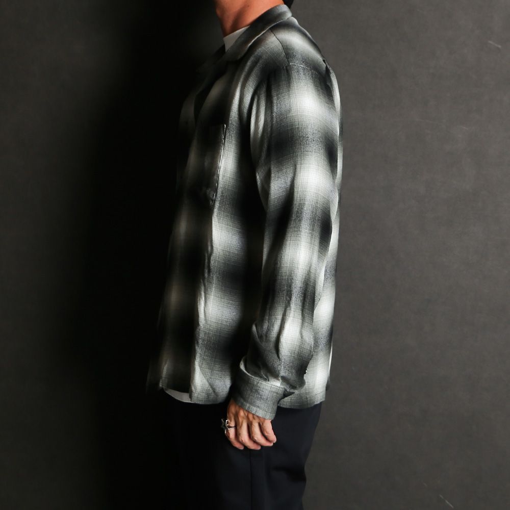 R.Flannel Ombre Open Collar SH - BLT / 2604-5002