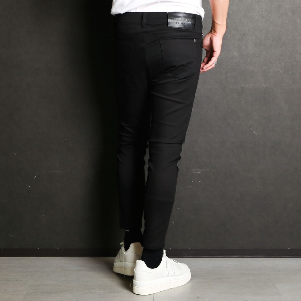 SKINNY PANTS - BLACK / グラデーションロゴ スキニーパンツ / USB-24052