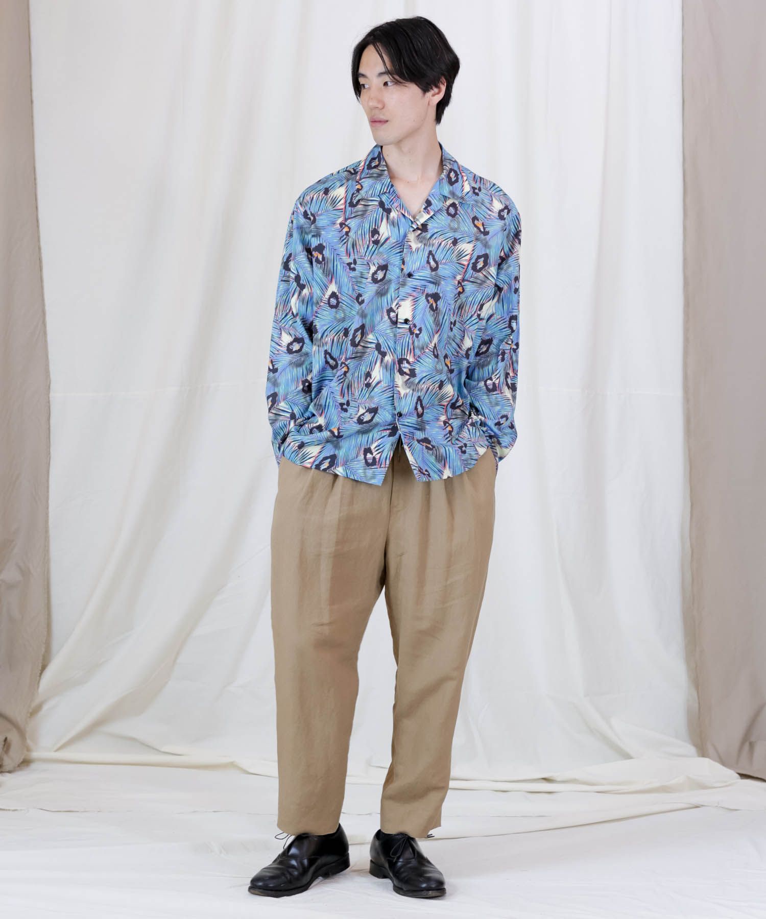 FLOATING L/S SH / グラフィック オープンカラーシャツ / 379106